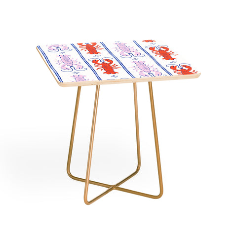 KrissyMast Lobster Stripe Pattern Side Table