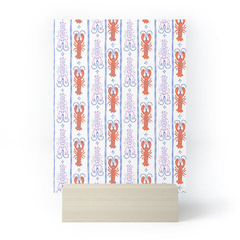 KrissyMast Lobster Stripe Pattern Mini Art Print