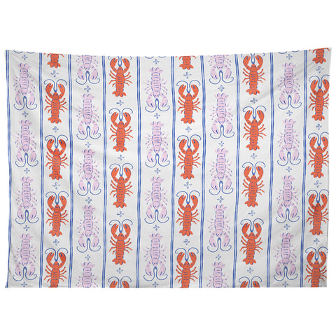 KrissyMast Lobster Stripe Pattern Tapestry
