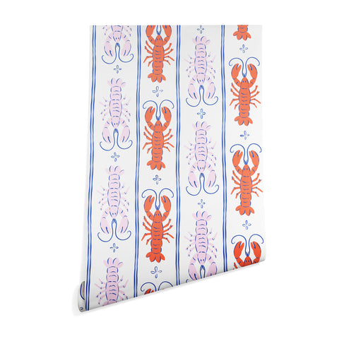KrissyMast Lobster Stripe Pattern Wallpaper