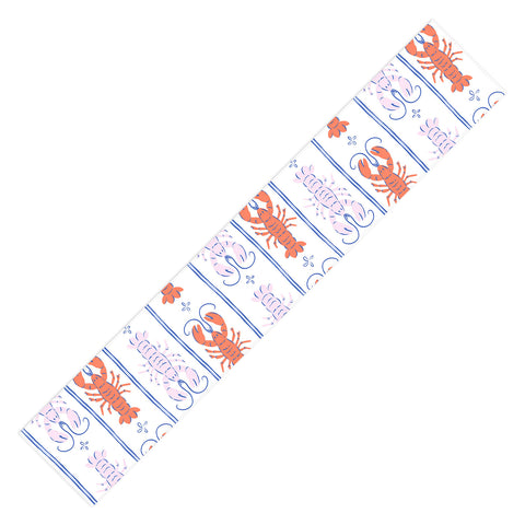 KrissyMast Lobster Stripe Pattern Table Runner