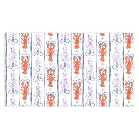 KrissyMast Lobster Stripe Pattern Tablecloth