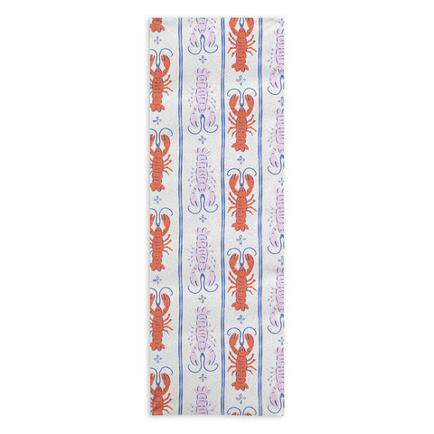 KrissyMast Lobster Stripe Pattern Yoga Towel