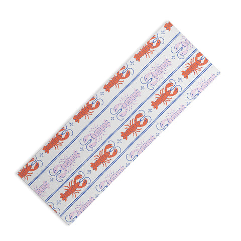 KrissyMast Lobster Stripe Pattern Yoga Mat
