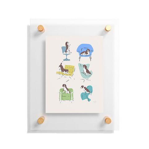 KrissyMast Midcentury Modern Chairs Floating Acrylic Print