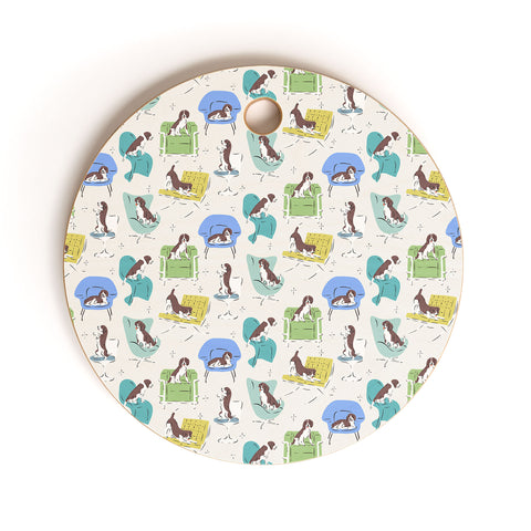 KrissyMast Midcentury Modern Chairs Cutting Board Round