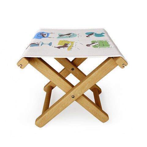 KrissyMast Midcentury Modern Chairs Folding Stool