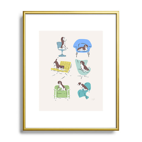 KrissyMast Midcentury Modern Chairs Metal Framed Art Print