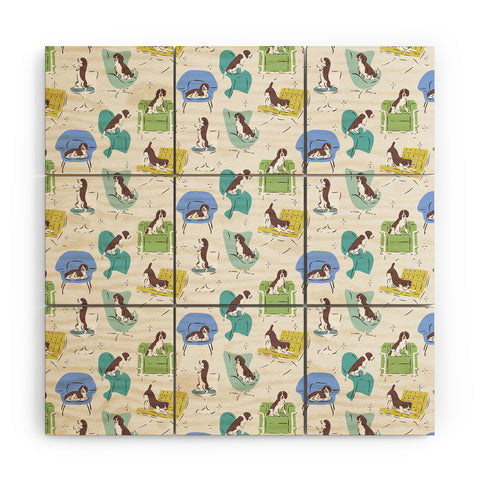 KrissyMast Midcentury Modern Chairs Wood Wall Mural