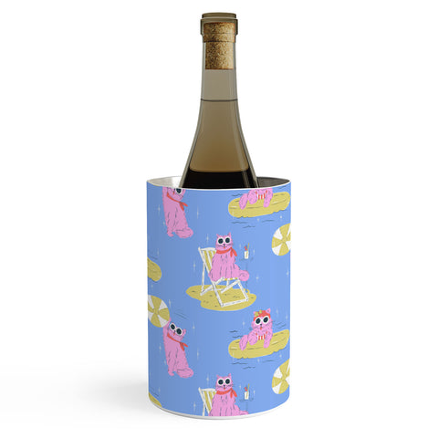 KrissyMast Pink Summer Cat Wine Chiller