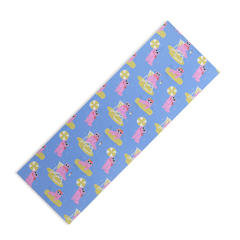 KrissyMast Pink Summer Cat Yoga Mat
