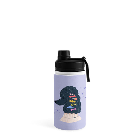 KrissyMast Poodle with Rainbow Barrettes Water Bottle