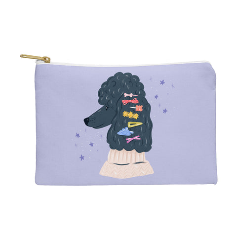 KrissyMast Poodle with Rainbow Barrettes Pouch
