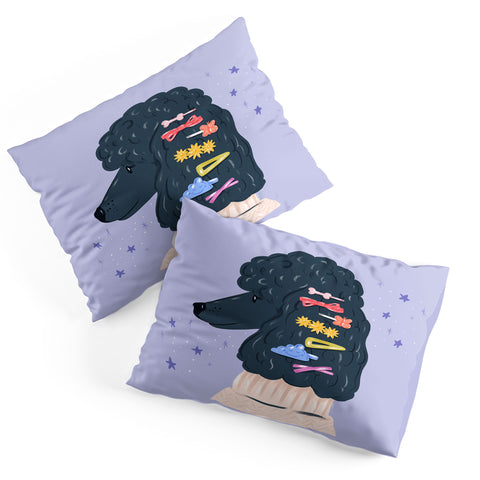 KrissyMast Poodle with Rainbow Barrettes Pillow Shams