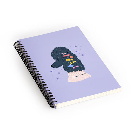KrissyMast Poodle with Rainbow Barrettes Spiral Notebook