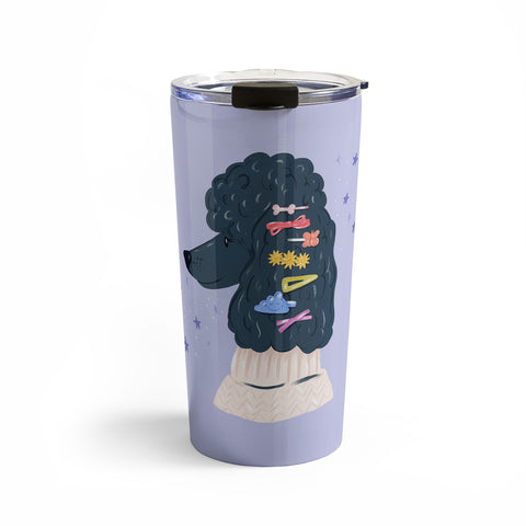 KrissyMast Poodle with Rainbow Barrettes Travel Mug