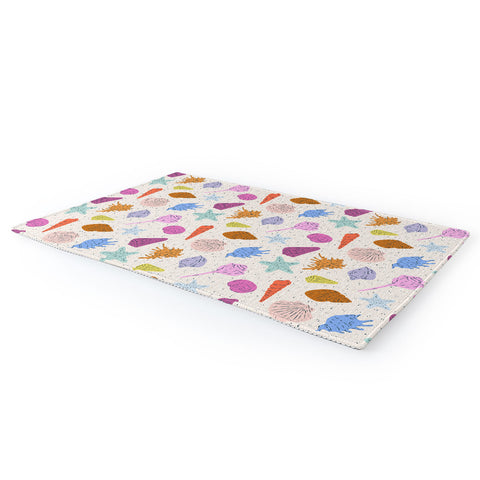 KrissyMast Rainbow Seashells Area Rug