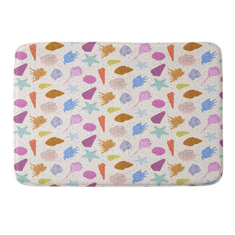 KrissyMast Rainbow Seashells Memory Foam Bath Mat