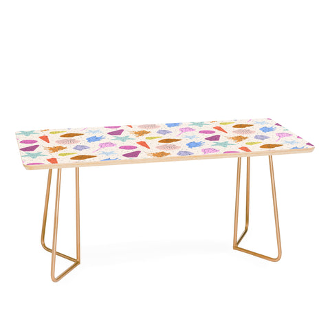 KrissyMast Rainbow Seashells Coffee Table