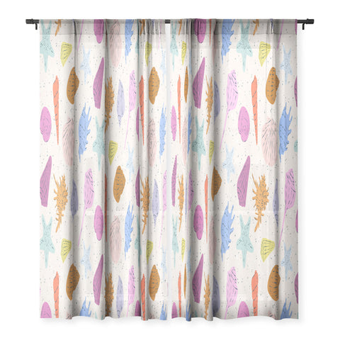 KrissyMast Rainbow Seashells Sheer Non Repeat