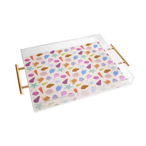KrissyMast Rainbow Seashells Acrylic Tray
