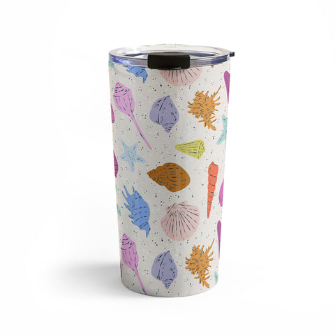 KrissyMast Rainbow Seashells Travel Mug