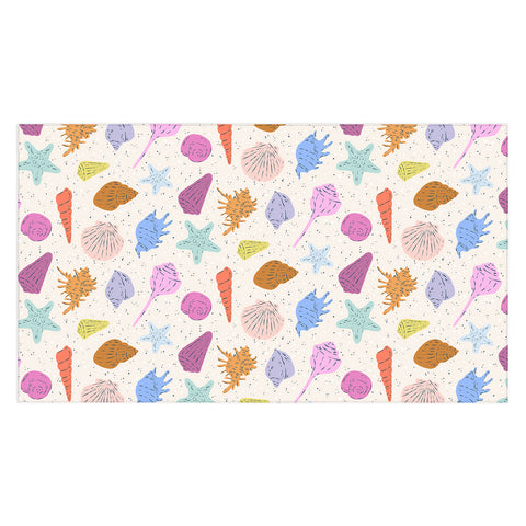 KrissyMast Rainbow Seashells Tablecloth