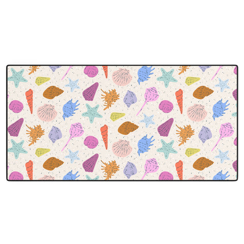 KrissyMast Rainbow Seashells Desk Mat