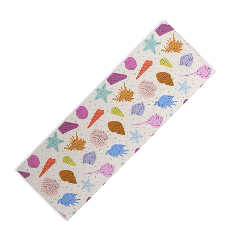 KrissyMast Rainbow Seashells Yoga Mat