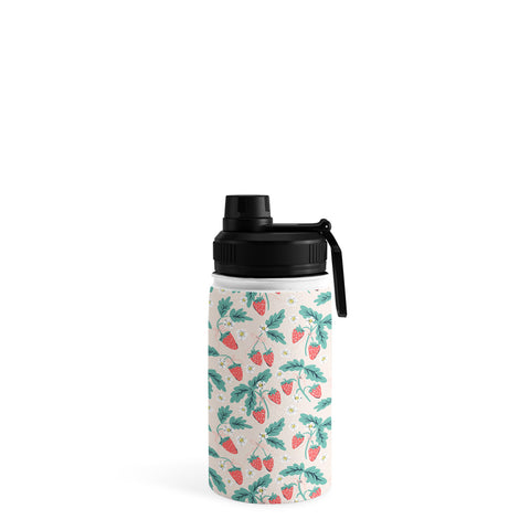 KrissyMast Strawberries with Flowers Water Bottle