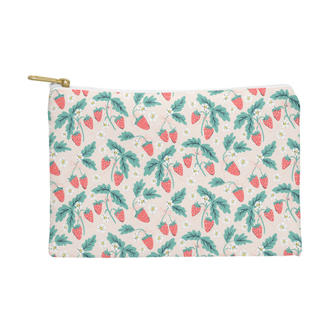 KrissyMast Strawberries with Flowers Pouch