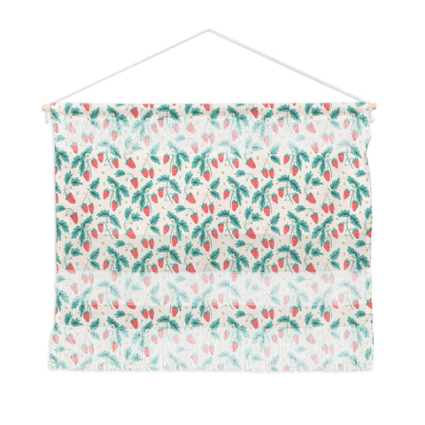 KrissyMast Strawberries with Flowers Wall Hanging Landscape