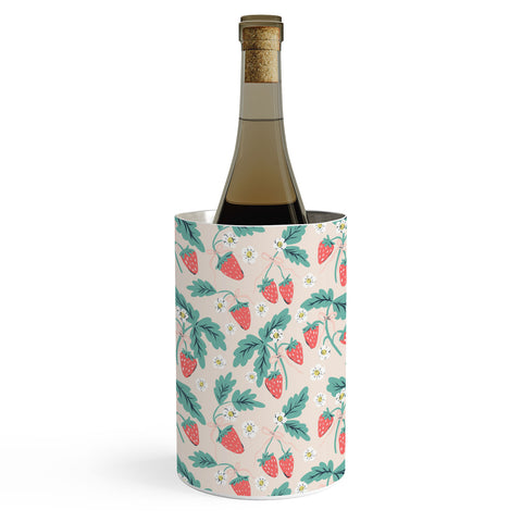 KrissyMast Strawberries with Flowers Wine Chiller