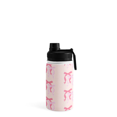 KrissyMast Striped Bows in Pinks Water Bottle
