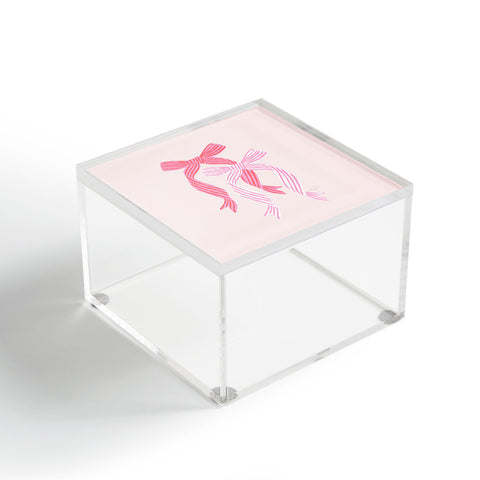 KrissyMast Striped Bows in Pinks Acrylic Box