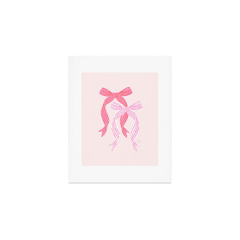 KrissyMast Striped Bows in Pinks Art Print