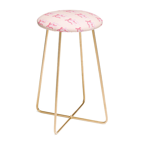 KrissyMast Striped Bows in Pinks Counter Stool