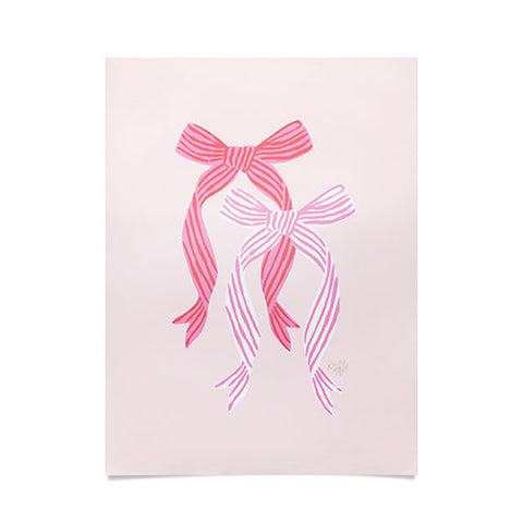 KrissyMast Striped Bows in Pinks Poster