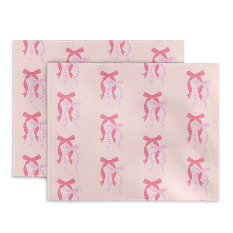 KrissyMast Striped Bows in Pinks Placemat