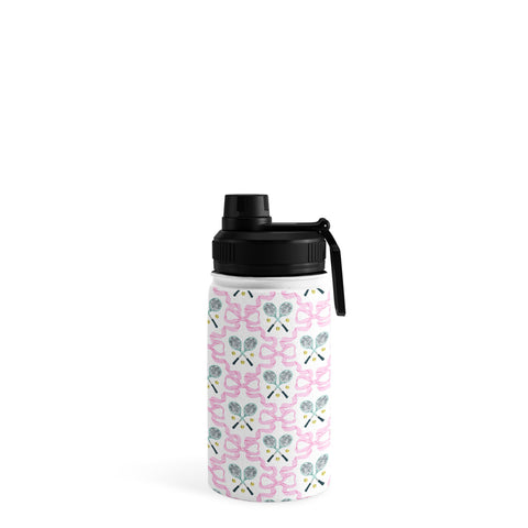 KrissyMast Tennis Trellis Bows in Pink Water Bottle