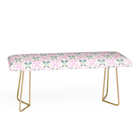 KrissyMast Tennis Trellis Bows in Pink Bench