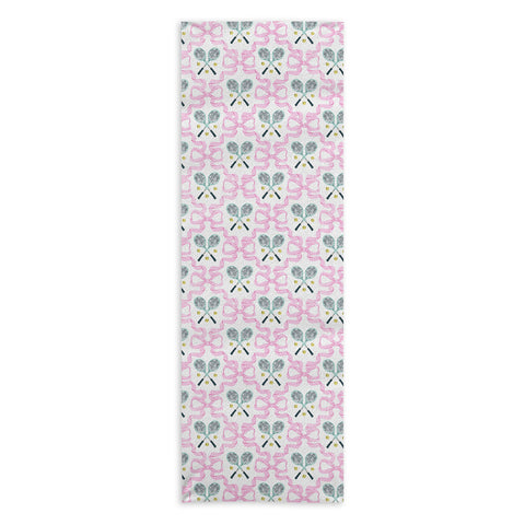 KrissyMast Tennis Trellis Bows in Pink Yoga Towel