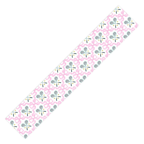 KrissyMast Tennis Trellis Bows in Pink Table Runner