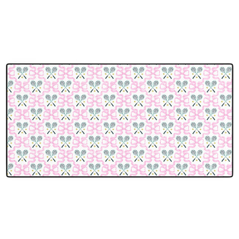 KrissyMast Tennis Trellis Bows in Pink Desk Mat