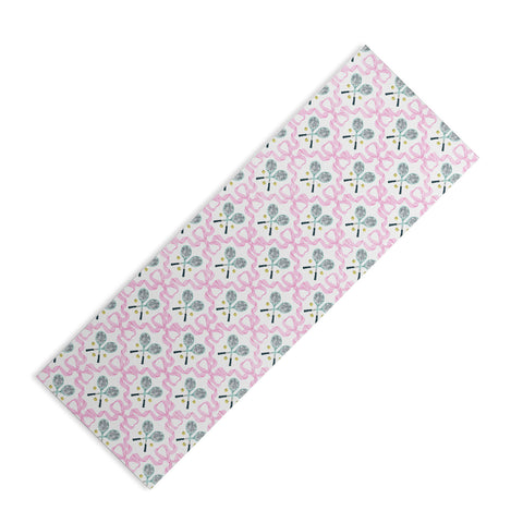 KrissyMast Tennis Trellis Bows in Pink Yoga Mat
