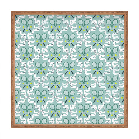 KrissyMast Tennis Trellis Bows in Teal Square Tray