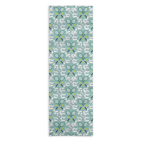 KrissyMast Tennis Trellis Bows in Teal Yoga Towel