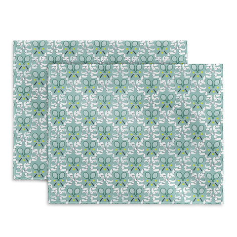 KrissyMast Tennis Trellis Bows in Teal Placemat