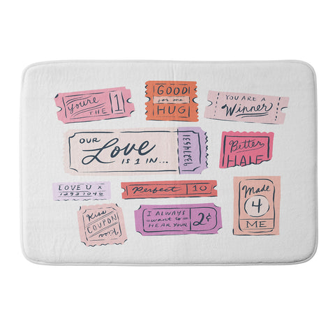 KrissyMast Ticket to Love Memory Foam Bath Mat
