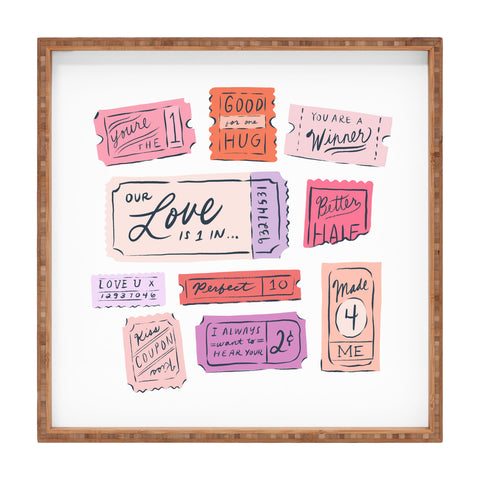 KrissyMast Ticket to Love Square Tray
